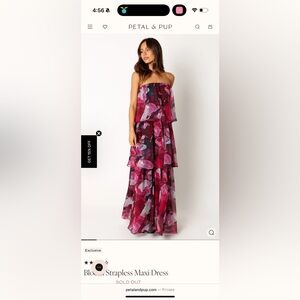 Petal & pup bloom strapless dress size xl